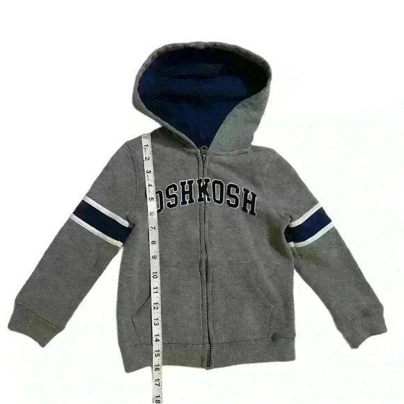 OshKosh B’gosh Baby Toddle Hoodie Gray-Blue Sweater Size 4-T - Picture 2 of 8